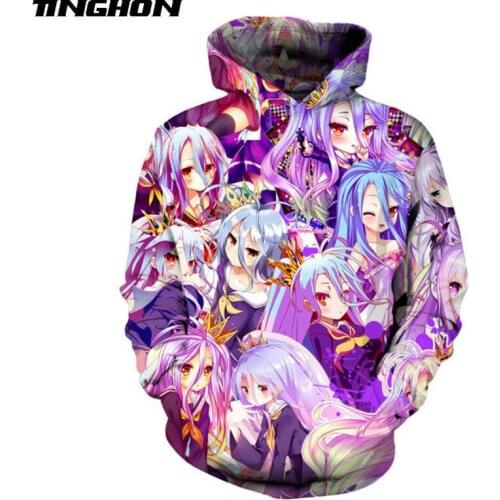 Purple Cool Anime Hoodies 3d Sweatshirt Long Sleeve Winter Pullover Unisex Hipster Sportwear Tops Plus Size XS 6XL 7XL