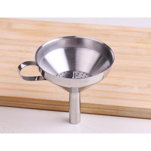 Functional Stainless Steel Kitchen Oil Honey Funnel with Detachable Strainer/Filter for Liquid Tools LX4558