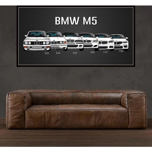 Canvas printed giant poster home decoration 1 piece HD white sports car painting mural living room decorative painting