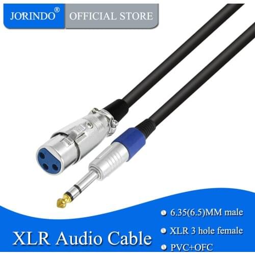 JORINDO 2M/6.4FT XLR female Microphone cable for jack 6.5 / 6.35MM xlr male audio plug lead cable,Amplifier, Mixer