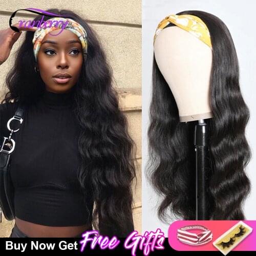 Cranberry Body Wave Headband Wig Human Hair Wigs For Black Women Affordable #4 Colored Easy Half Headband Wigs Beginner Friendly