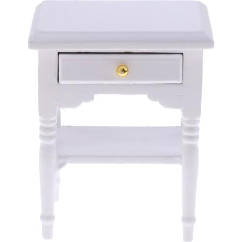 1/12 Dollhouse Miniature Furniture Bedside Table Drawer Reading Desk Model Room Accessories