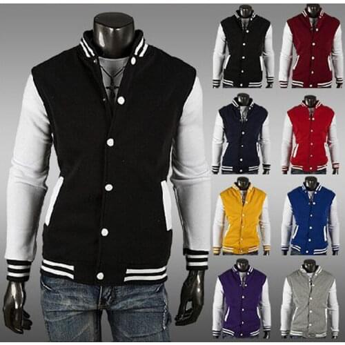 Fashion Mens Varsity Jacket College University Letterman Baseball Coat Outfits