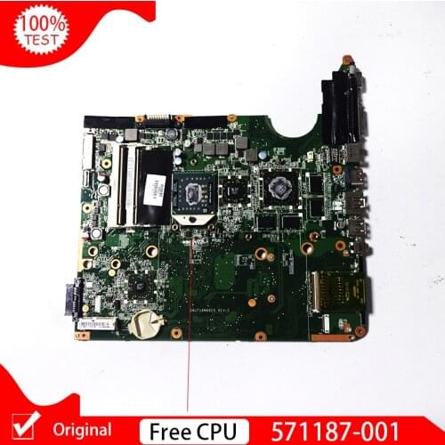 Original laptop motherboard 571187-001 For Hp Pavilion DV6 DV6-2000 dv6-2040er main board DAUT1AMB6E1 DAUT1AMB6E0 FREE CPU