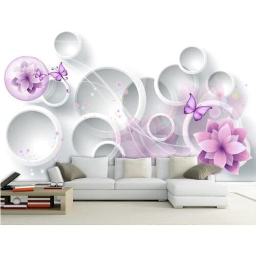 Custom photo wallpapers 3d wall murals wallapper Pure and fresh quietly elegant recent 3 d TV setting wall sofa wallpaper decor