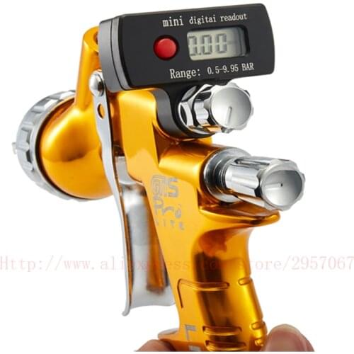 Professional spray gun with digital display pressure gauge manual spray gun gti sprayer 1.3mm 600CC gravity spray gun spray tool