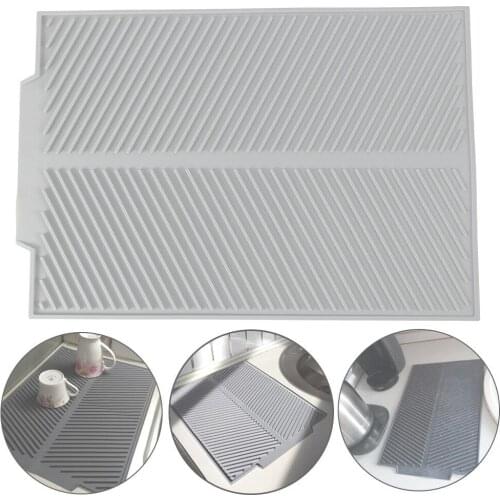 Rectangle Silicone Drain Mat Drying Dishes Pad Heat Resistant Slip-Proof Tray Thickened Water Pad Baking Tool Kitchenware