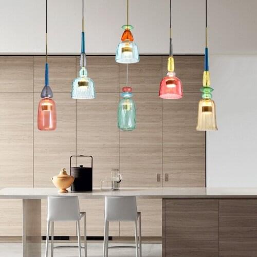 Nordic Decor Colorful Led Loft Pendant Lights Modern Creative Art Pendant Light Living Room Kitchen Hanging Lamps Retro Hanglamp