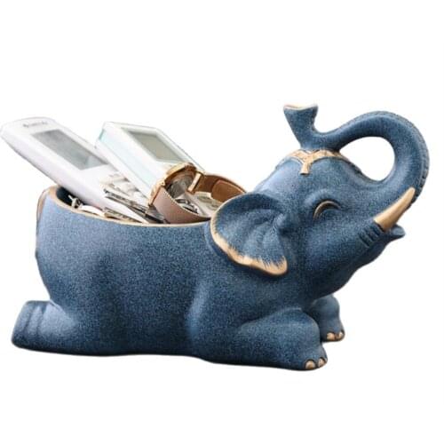 Elephant Figurine Big Mouth Boar Storage Box Home Decoration Ornamental Resin Art Sculpture Figurines Home Decor Gift Decorative