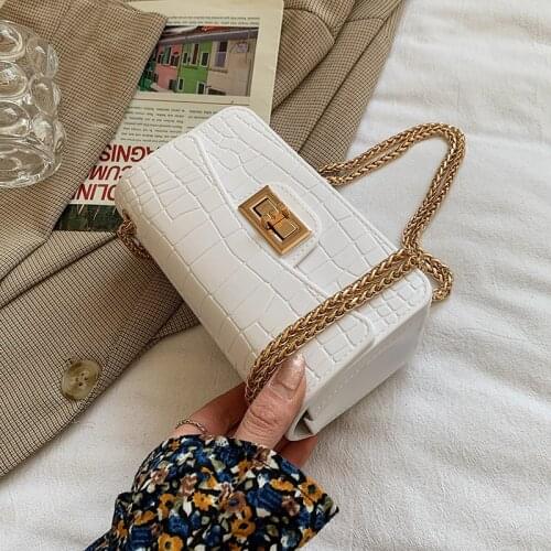 Candy Color Stone Pattern Plastic Flap Crossbody Bags for Women 2021 Fashion Chain Shoulder Handbags and Purses Female Summer