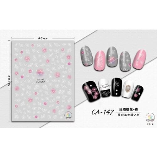 UPRETTEGO SUPER THIN SELF ADHESIVE 3D NAIL ART NAIL SLIDER STICKER FLOWER ROSE PLANET SKY STAR GOD MOTHER JESUS CA147-155