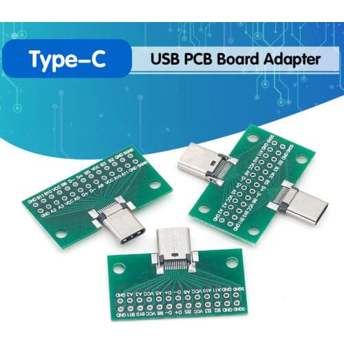 Type-C Male to Female USB 3.1 Test PCB Board Adapter Type C 24P 2.54mm Connector Socket For Data Line Wire Cable Transfer