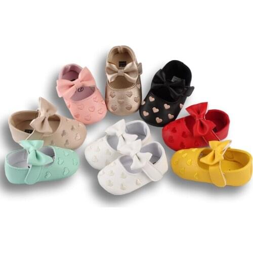Baby Girls First Walkers Newborn Shoes Cute Bowknot Infant Prewalker Soft Bottom Anti Slip Toddler Girls Princess Shoes