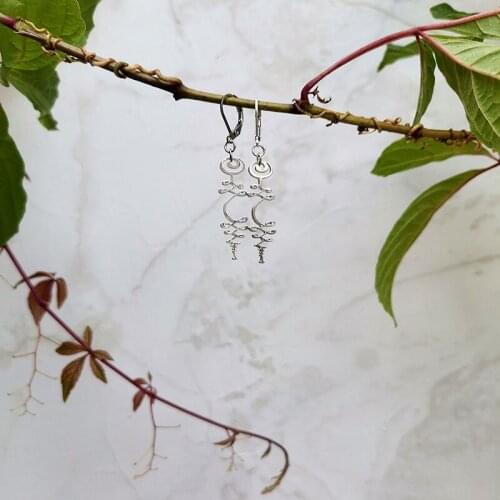 Unalome/hippie earrings/bohemian earrings/silver pendant jewelry
