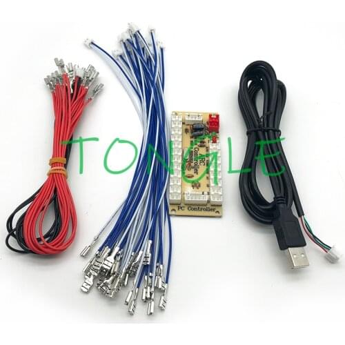 Zero Delay Arcade USB Encoder PC To Joystick Arcade Rocker Circuit Board Control Panel with 5V Output for MAME Gaming