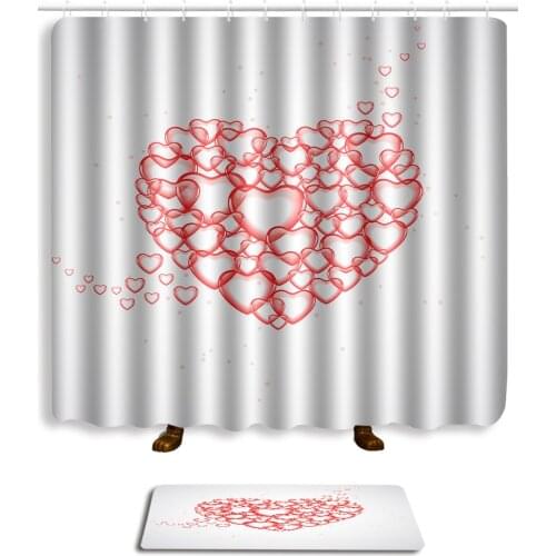 Zeegle Waterproof Shower Curtain and Bath Mat Bath Decor Rug Absorption Toilet Foot Mat Anti-slip Bathroom Doormat Floor Rug