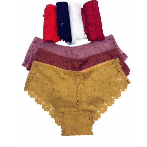 High Quality Women Sexy Lace Panties Transparent Large Size Underwear Elegant Soft Woman Briefs Plus Size Lingerie