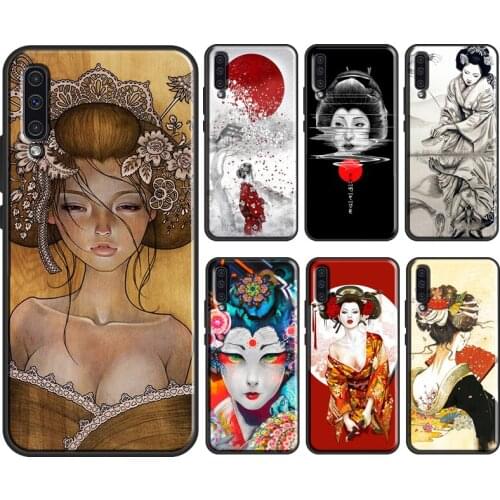Japanese Geisha For Samsung Galaxy A51 A71 A31 A41 A10 A30 A50 A70 A52 M31 A20e A21S A12 M31S Phone Cover