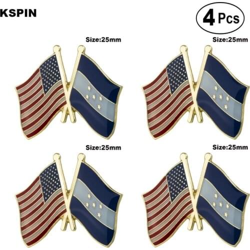 U.S.A.& Honduras Friendship Flag Pin Lapel Pin Badge Brooch Icons 4pcs