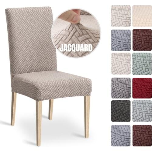 1/2/4/6pcs Dining Chair Cover Jacquard Spandex Slipcover Protector Case Stretch for Kitchen Chair Seat Hotel Banquet Elastic