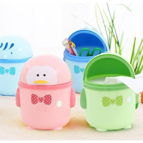 1PC New Plastic Cute Mini Small Waste Bin Desktop Garbage Basket Table Home Office Trash Can ENP 005