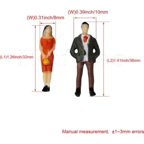 100PCS Architectural Miniature People 1:50 Scale Tiny Model Figures