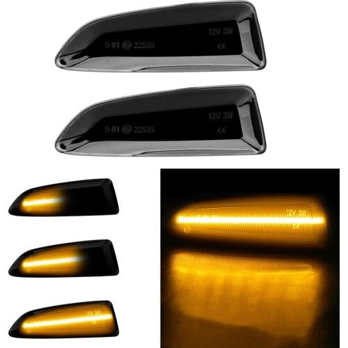 2pcs For Opel Vauxhall Astra J K Crossland X Grandland Insignia B Flowing Turn Signal Light Dynamic LED Side Marker Lights