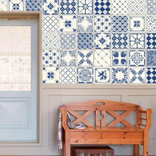 20pcs Retro Adhesive Mosaic Kitchen Bathroom Tile Sticker Excellent PVC Plastics Prolonged Durable Waterproof Wallpaper
