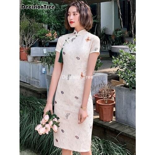 2021 chinese dress cheongsam women lace qipao chinese dress qi pao party vintage ao dai elegant dress chinese wedding dress