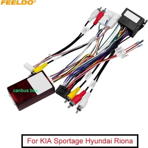 FEELDO Car 16pin Audio Wiring Harness For KIA Sportage Hyundai Riona Aftermarket Stereo Installation Wire Adapter