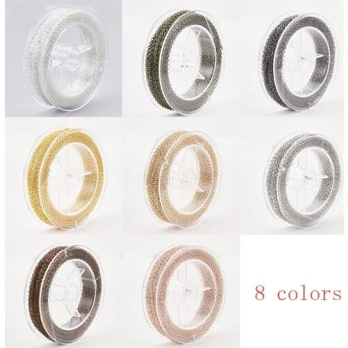 12M/roll Stainless Steel Necklace Chain Chain Necklace Retro Black Gold Metal DIY Handmade Necklace Sewing Accessories