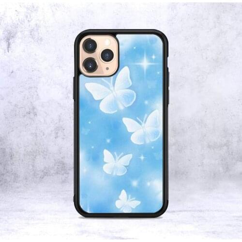 Butterfly Sky Phone Case for iPhone 12 mini 11 pro XS Max X XR 6 7 8 plus SE20 High quality TPU silicon and Hard plastic cover