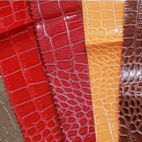 10 yards roll New PVC high gloss crocodile pattern artificial leather Packing case bag decoration synthetic leather fabric
