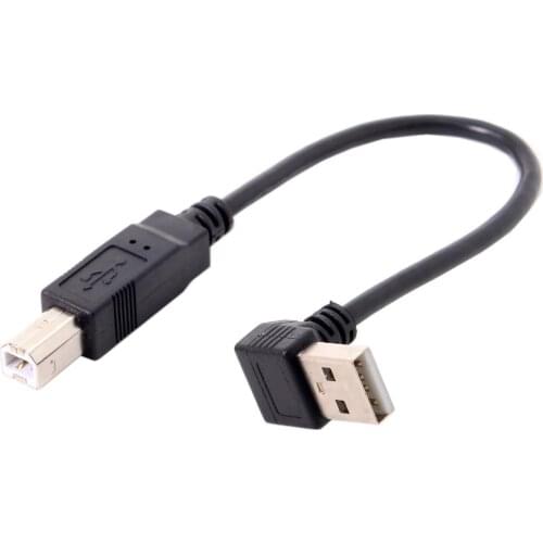 Chenyang B type Male to Up Angled USB 2.0 Male Cable for Printer scanner Hard Disk 20cm