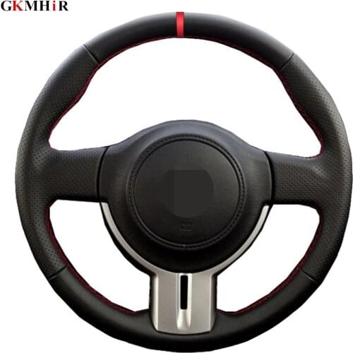 DIY Hand-stitched Black Artificial Leather Car Steering Wheel Cover For Toyota 86 2012 -2015 For Subaru BRZ 2012 - 2015