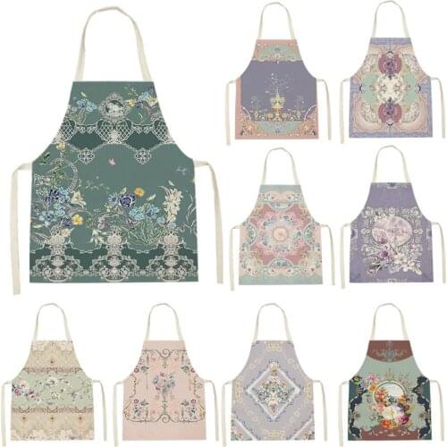 Apron Kid Apron Kitchen Household Item Vintage Flowers Apron Adult Hair Apron 55-68cm Apron Custom Logo Kitchen Supplie Tablier