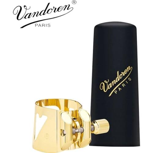 France Vandoren LC07P Optimum Ligature and Plastic Cap for Alto Saxophone Gilded with 3 Interchangeable Pressure Plates