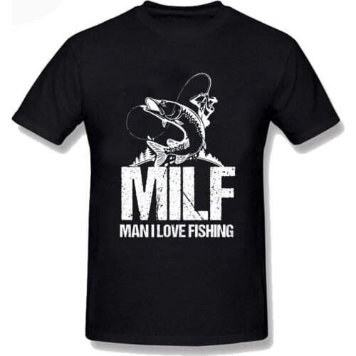 Mens Milf Man I Love Fishing New Mens Shirt Sea Loves Fishes Rod Vacation Journey Tee Shirt Streetwear Hombre Men T Shirts
