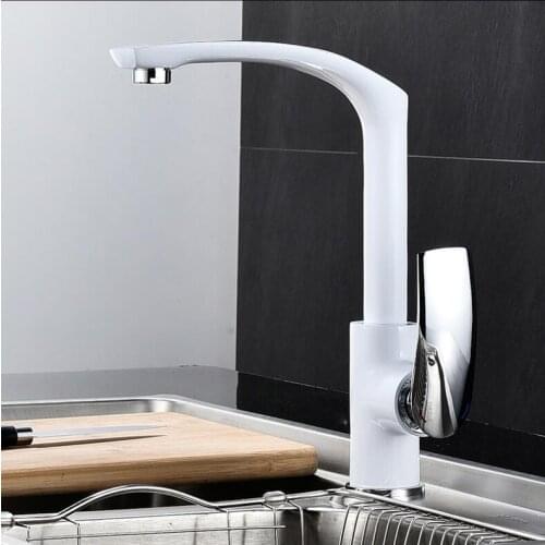Hot & Cold Kitchen Faucet Europe style total brass chrome and green/white/black/orange/red kitchen mixer tap,swivel sink tap