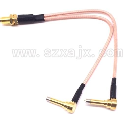 JX SMA female to Y type 2X IP-9 MS156 male Splitter Combiner cable pigtail RG316 One SMA point 2 MS156 connector for LTE Yota