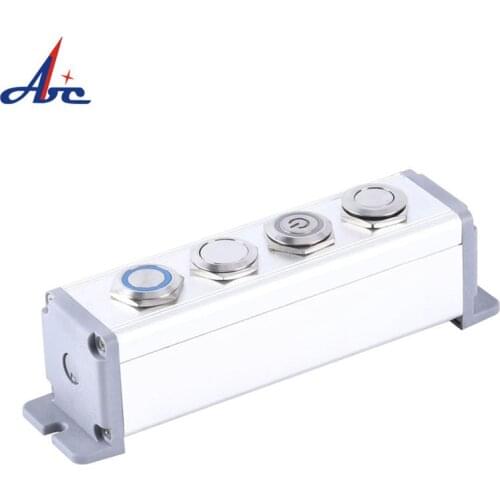 4 Hole Aluminium Alloy Switch Box 22mm 19mm 16mm Hole Size Single Cut-out Waterproof Push Button Box