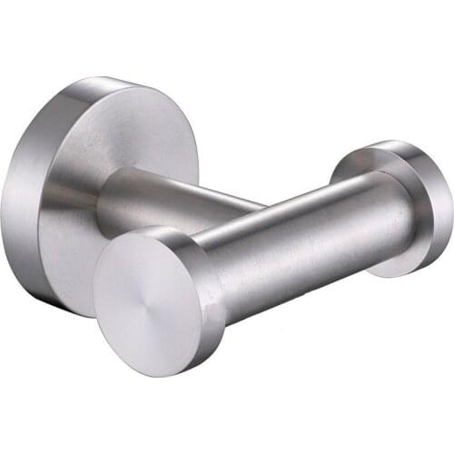 Vidric Europe Style Bathroom Coat Hooks Wall Mounted Double Hooks Wall Mount Clothes Hook Black Towel sus304 Stainless Steel Plu