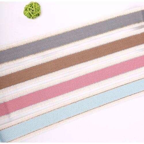 2Yards NEW Woven 3.1cm Bilateral Tassel Gold Wire Polyester Trim Webbing Clothing Backpack Strap Textile Slings Lace Accessories