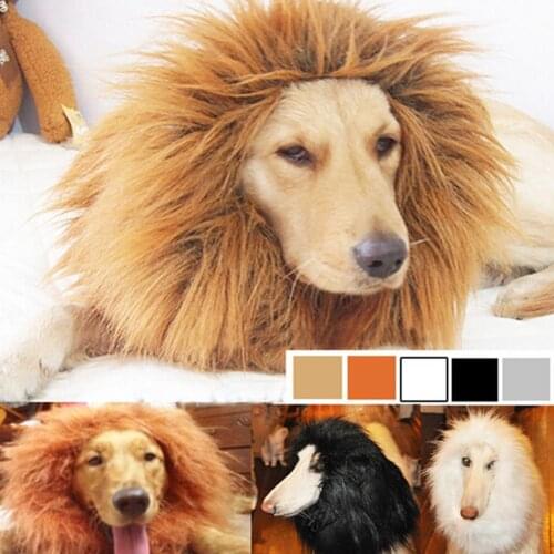 Cute Funny Pet Cosplay Clothes Transfiguration Costume Lion Mane Winter Warm Wig Cat Large Dog Party Decor With Ear Pet Apparel