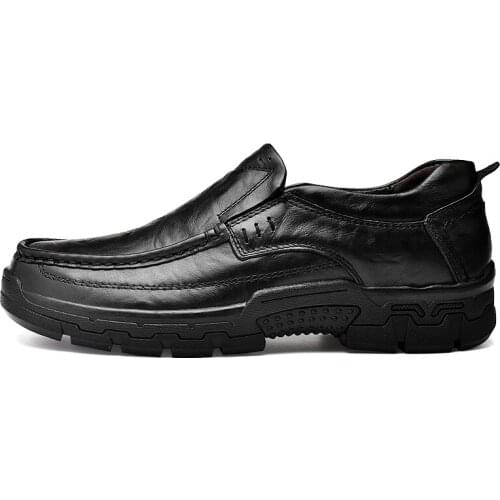 Men Casual Shoes The First Layer Of Real Cowhide Mens Shoes Rubber Anti-skid Outsole Moccasins Fashion Men Sports Shoes -46