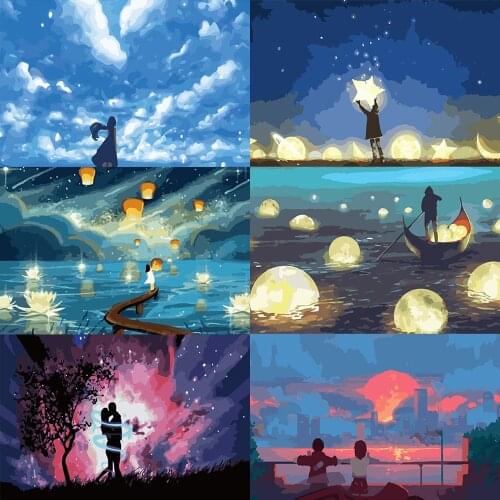 Dreams In Dreams Painting By Numbers For Adults Kits Hand Painted Drawing Canvas DIY Oil Coloring Paint Pictures By Numbers