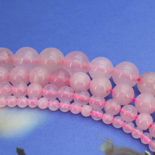 Wholesale Pink Crystal Stone Round loose beads DIY Girl gift Manual parts Accessories women jewelry size 4mm 6mm 8mm10mm 15