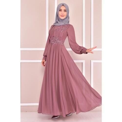 İnci Detay Abiye Gül Kurusu KBR10009