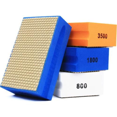 3PCS Dotted Diamond Hand Polishing Pads Sponge Foam Backed 90X55mm Glass Granite Marble Tile Hand Sanding Pad Polish Tool