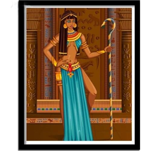 Full square round Diamond Painting Egyptian Queen Diamond Embroidery Cross Stitch Handmade Crafts Mosaic Home Decoration